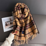 Classic Plaid Cashmere Feel Scarf For Women_Cwasc03235
