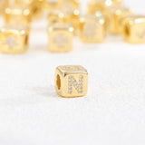 18K GOLD PLATED ZIRCONIA DICE PENDANT NECKLACE_CWMM5876