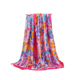 RAINBOW FLORAL SATIN SCARF SUMMER SUNPROOF WRAP_CWASC0673