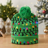 CHRISTMAS LED LIGHT GLOWING KNITTED CHRISTMAS HAT_CWAH2314