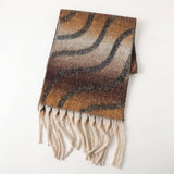 RAINBOW GRID SOFT SCARF WITH FRINGE TRIM_CWASC2775