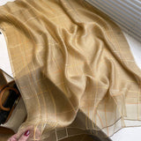 MINIMAL STRIPE SILK WOOL SCARF LIGHTWEIGHT SHAWL_CWASC0599