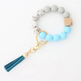 TASSEL BEAD KEYCHAIN BRACELET WITH SILICONE BEADS_CWMM7020