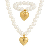 IMITATION PEARL HEART SHAPED PENDANT NECKLACE_CWAJE1166