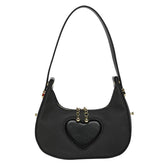 Solid-Color Simple Heart-Shaped Underarm Bag