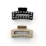 9CM RECTANGULAR FAUX LEATHER STUDDED HAIR CLAW_CWAHA6366
