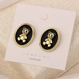 NEW SIMPLE HOLLOW GRID FOUR LEAF EARRINGS_CWAJE3985