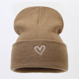HEART EMBROIDERY ACRYLIC KNITTED HAT_CWAH2082
