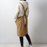 Waterproof Solid Color Linen Aprons With Pockets_Cwmm3303