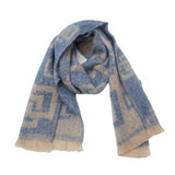 GREEK KEY JACQUARD SCARF FRINGE WINTER WRAP_CWASC0868