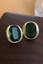 GREEN ZIRCON STUD EARRINGS_CWAJE0293