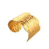 Wide Irregular Open Cuff In 18K Stainless Steel