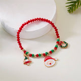 CHRISTMAS CANE PENDANT RICE BEAD BRACELET_CWAJE2383