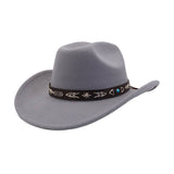 MEN WOMEN WOOL COWBOY FEDORA HAT ETHNIC STYLE_CWAH04498