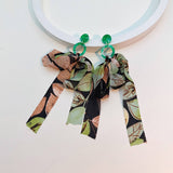 BOLD BOW TASSEL EARRINGS HANDMADE STATEMENT DROPS_CWMM6166
