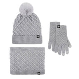 Winter Warm Wool Hat Scarf Gloves Three-Piece Set_Cwmm2774