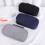 SIMPLE DOUBLE ZIPPER DOUBLE LAYER PENCIL POUCH_CWAB2812