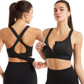 NEW ADJUSTABLE ZIPPER SPORTS YOGA BRA_CWMU0290