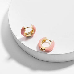 GEOMETRIC FRESH SWEET ROUND OIL DROP EARRINGS_CWAJE1759