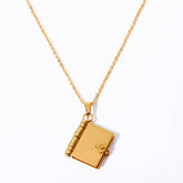 COUPLE OPEN AND CLOSE BOOK PENDANT NECKLACE_CWMM5692