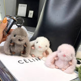 MINK FUR RABBIT BAG ORNAMENT HIGH END KEYCHAIN_CWMM2546
