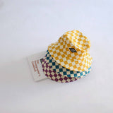 STYLISH CHILDRENS TRAVEL CHECKERBOARD BUCKET HAT_CWAH2857