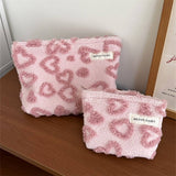 Plush Heart Makeup Bag Thickened Travel Wash Pouch_Cuab00672