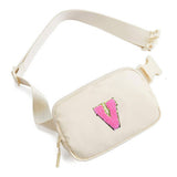 NYLON LETTER BELT BAG ADJUSTABLE SPORT WAIST PACK_CUAB0281