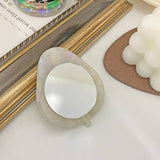 COMPACT ACETATE LEAF SHAPED MAKEUP MIRROR_CWMM6398