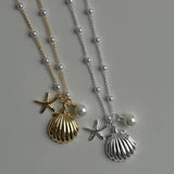 NEW FASHION RETRO SHELL PEARL STYLE NECKLACE_CWMM3833