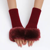 Knitted Thermal Fingerless Gloves Arm Gloves_Cwag0108