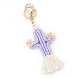 HANDMADE CACTUS KEYCHAIN COLORFUL COTTON ROPE_CWAB5025