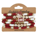 Cwmm10455_Football Game Day Beaded Elastic Bracelet