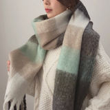 COLORFUL TARTAN SCARF COZY THICK WINTER WRAP_CWASC2693