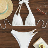 HALTERNECK CHAIN SPLIT 2 PIECE BIKINI SWIMSUIT_CWMW0168