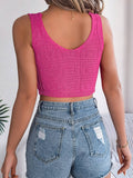 Solid Color Knotted Crop Knit Holiday Top