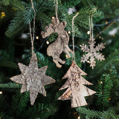 NATURAL CEDAR WOODEN CHRISTMAS TREE HANGING DECOR_CWMM9791