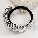 GEOMETRIC METAL TWIST ELASTIC HAIR TIE BAND_CWAHA6196