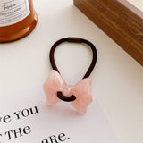 6PCS SET ACRYLIC BEAR FLOWER BOW HAIR TIES_CWAHA0337