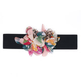 HANDMADE FLORAL ELASTIC WAIST BELT FOR DRESSES_CWMM6415