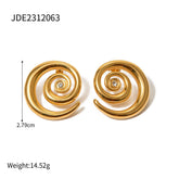 SIMPLE AND STYLISH 18K GOLD SPIRAL EARRINGS_CWASC1661