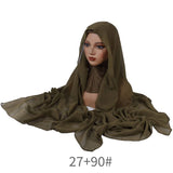 CLASSIC SOLID COLOR PEARL CHIFFON ETHNIC HEADSCARF_CWASC2449