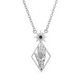 CREATIVE STAINLESS STEEL PALM TOTEM NECKLACE_CWMM5696