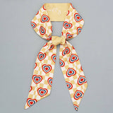 FLORAL LETTER RIBBON SCARF FOR HAIR AND BAG_CWASC0097