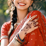 BROWN RED HENNA STYLE TATTOO STICKERS WATERPROOF_CWMM8344