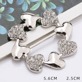 FLOWER RING HEART DIAMOND METAL SCARF RING_CWMM2128