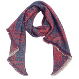 JACQUARD GRID ANGLED SCARF WINTER LOOP YARN WRAP_CWASC0159