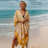 Vacation Floral Kimono Beach Coverup Bikinicardigan_Cwmm6297