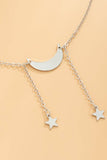 SIMPLE MOON STAR METAL TASSEL NECKLACE_CWAJE0018