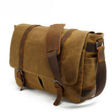 Waxed Canvas Laptop Satchel With Leather Trim_Cwab5568